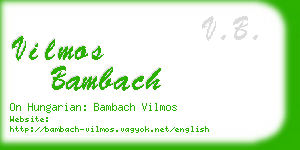 vilmos bambach business card
